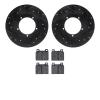8502-02001 Drilled/Slotted Brake Rotors w/5000 Advanced Brake Pads Kit [Black], 1976-1976 Porsche, Position: Front - image 1