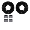 8502-02002 Drilled/Slotted Brake Rotors w/5000 Advanced Brake Pads Kit [Black], 1967-1977 Porsche, Position: Front - image 1