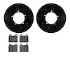 8502-02003 Drilled/Slotted Brake Rotors w/5000 Advanced Brake Pads Kit [Black], 1975-1983 Porsche, Position: Front - image 1