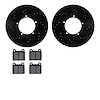 8502-02004 Drilled/Slotted Brake Rotors w/5000 Advanced Brake Pads Kit [Black], 1969-1977 Porsche, Position: Front - image 1