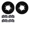 8502-02007 Drilled/Slotted Brake Rotors w/5000 Advanced Brake Pads Kit [Black], 1986-1991 Porsche, Position: Front - image 1