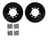 8502-02098 Drilled/Slotted Brake Rotors w/5000 Advanced Brake Pads Kit [Black], 1990-1991 Porsche, Position: Rear - image 1