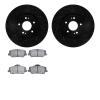 8502-03003 Drilled/Slotted Brake Rotors w/5000 Advanced Brake Pads Kit [Black], 2011-2015 Kia/Hyundai/Genesis, Position: Front - image 1