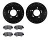 8502-03015 Drilled/Slotted Brake Rotors w/5000 Advanced Brake Pads Kit [Black], 2008-2010 Kia/Hyundai/Genesis, Position: Rear - image 1