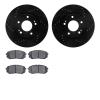 8502-03019 Drilled/Slotted Brake Rotors w/5000 Advanced Brake Pads Kit [Black], 2011-2012 Kia/Hyundai/Genesis, Position: Front - image 1