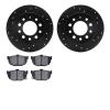 8502-03021 Drilled/Slotted Brake Rotors w/5000 Advanced Brake Pads Kit [Black], 2003-2008 Kia/Hyundai/Genesis, Position: Rear - image 1