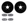 8502-03029 Drilled/Slotted Brake Rotors w/5000 Advanced Brake Pads Kit [Black], 2010-2019 Kia/Hyundai/Genesis, Position: Front - image 1