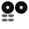 8502-03031 Drilled/Slotted Brake Rotors w/5000 Advanced Brake Pads Kit [Black], 2009-2016 Kia/Hyundai/Genesis, Position: Front - image 1