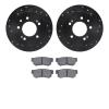 8502-03044 Drilled/Slotted Brake Rotors w/5000 Advanced Brake Pads Kit [Black], 2007-2009 Kia/Hyundai/Genesis, Position: Rear - image 1