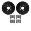 8502-03047 Drilled/Slotted Brake Rotors w/5000 Advanced Brake Pads Kit [Black], 2009-2014 Kia/Hyundai/Genesis, Position: Front - image 1