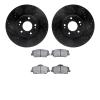 8502-03053 Drilled/Slotted Brake Rotors w/5000 Advanced Brake Pads Kit [Black], 2010-2016 Kia/Hyundai/Genesis, Position: Front - image 1
