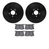 8502-03056 Drilled/Slotted Brake Rotors w/5000 Advanced Brake Pads Kit [Black], 2015-2017 Kia/Hyundai/Genesis, Position: Front - image 1