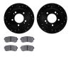 8502-03059 Drilled/Slotted Brake Rotors w/5000 Advanced Brake Pads Kit [Black], Fits Select Kia/Hyundai/Genesis, Position: Rear - image 1