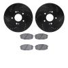 8502-03060 Drilled/Slotted Brake Rotors w/5000 Advanced Brake Pads Kit [Black], Fits Select Kia/Hyundai/Genesis, Position: Front - image 1