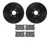 8502-03071 Drilled/Slotted Brake Rotors w/5000 Advanced Brake Pads Kit [Black], 2015-2017 Kia/Hyundai/Genesis, Position: Front - image 1