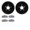 8502-03074 Drilled/Slotted Brake Rotors w/5000 Advanced Brake Pads Kit [Black], 2001-2005 Kia/Hyundai/Genesis, Position: Front - image 1