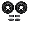 8502-03081 Drilled/Slotted Brake Rotors w/5000 Advanced Brake Pads Kit [Black], 2015-2021 Kia/Hyundai/Genesis, Position: Rear - image 1