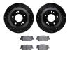 8502-03088 Drilled/Slotted Brake Rotors w/5000 Advanced Brake Pads Kit [Black], 2010-2019 Kia/Hyundai/Genesis, Position: Rear - image 1