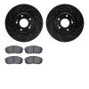 8502-03097 Drilled/Slotted Brake Rotors w/5000 Advanced Brake Pads Kit [Black], Fits Select Kia/Hyundai/Genesis, Position: Front - image 1