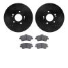 8502-03098 Drilled/Slotted Brake Rotors w/5000 Advanced Brake Pads Kit [Black], Fits Select Kia/Hyundai/Genesis, Position: Front - image 1