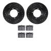 8502-03127 Drilled/Slotted Brake Rotors w/5000 Advanced Brake Pads Kit [Black], 1987-1987 Mitsubishi, Position: Front - image 1