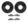 8502-03136 Drilled/Slotted Brake Rotors w/5000 Advanced Brake Pads Kit [Black], 1991-1992 Kia/Hyundai/Genesis, Position: Front - image 1