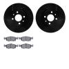 8502-07001 Drilled/Slotted Brake Rotors w/5000 Advanced Brake Pads Kit [Black], 2012-2019 Mopar, Position: Front - image 1