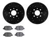 8502-07005 Drilled/Slotted Brake Rotors w/5000 Advanced Brake Pads Kit [Black], 2013-2019 Mopar, Position: Rear - image 1