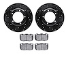 8502-11004 Drilled/Slotted Brake Rotors w/5000 Advanced Brake Pads Kit [Black], 1993-1993 Land Rover, Position: Front - image 1