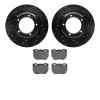 8502-11005 Drilled/Slotted Brake Rotors w/5000 Advanced Brake Pads Kit [Black], 1994-1999 Land Rover, Position: Front - image 1