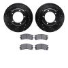 8502-11007 Drilled/Slotted Brake Rotors w/5000 Advanced Brake Pads Kit [Black], 1974-1974 Land Rover, Position: Front - image 1