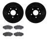 8502-11009 Drilled/Slotted Brake Rotors w/5000 Advanced Brake Pads Kit [Black], 1999-2004 Land Rover, Position: Front - image 1
