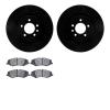 8502-11014 Drilled/Slotted Brake Rotors w/5000 Advanced Brake Pads Kit [Black], 2010-2017 Land Rover, Position: Front - image 1