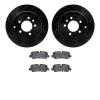 8502-11016 Drilled/Slotted Brake Rotors w/5000 Advanced Brake Pads Kit [Black], 2005-2007 Land Rover, Position: Rear - image 1