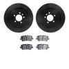 8502-11029 Drilled/Slotted Brake Rotors w/5000 Advanced Brake Pads Kit [Black], Fits Select Land Rover, Position: Rear - image 1
