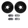 8502-11036 Drilled/Slotted Brake Rotors w/5000 Advanced Brake Pads Kit [Black], Fits Select Land Rover, Position: Rear - image 1