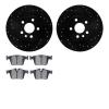 8502-11037 Drilled/Slotted Brake Rotors w/5000 Advanced Brake Pads Kit [Black], 2015-2020 Multiple Makes/Models, Position: Rear - image 1