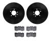 8502-11039 Drilled/Slotted Brake Rotors w/5000 Advanced Brake Pads Kit [Black], Fits Select Land Rover, Position: Front - image 1