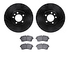 8502-11040 Drilled/Slotted Brake Rotors w/5000 Advanced Brake Pads Kit [Black], 2018-2020 Land Rover, Position: Front - image 1