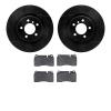 8502-11103 Drilled/Slotted Brake Rotors w/5000 Advanced Brake Pads Kit [Black], 2006-2009 Land Rover, Position: Front - image 1