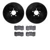 8502-11122 Drilled/Slotted Brake Rotors w/5000 Advanced Brake Pads Kit [Black], 2010-2012 Land Rover, Position: Front - image 1