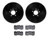 8502-11131 Drilled/Slotted Brake Rotors w/5000 Advanced Brake Pads Kit [Black], 2010-2017 Land Rover, Position: Front - image 1