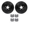 8502-13015 Drilled/Slotted Brake Rotors w/5000 Advanced Brake Pads Kit [Black], 2003-2004 Subaru, Position: Rear - image 1