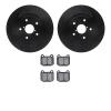 8502-13018 Drilled/Slotted Brake Rotors w/5000 Advanced Brake Pads Kit [Black], 2005-2007 Subaru, Position: Rear - image 1