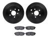 8502-13031 Drilled/Slotted Brake Rotors w/5000 Advanced Brake Pads Kit [Black], 2014-2018 Subaru, Position: Rear - image 1