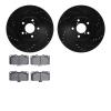 8502-13038 Drilled/Slotted Brake Rotors w/5000 Advanced Brake Pads Kit [Black], 2006-2007 Subaru, Position: Front - image 1