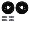 8502-13043 Drilled/Slotted Brake Rotors w/5000 Advanced Brake Pads Kit [Black], Fits Select Subaru, Position: Rear - image 1