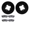 8502-13048 Drilled/Slotted Brake Rotors w/5000 Advanced Brake Pads Kit [Black], 1987-1988 Subaru, Position: Front - image 1