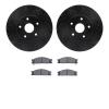 8502-13052 Drilled/Slotted Brake Rotors w/5000 Advanced Brake Pads Kit [Black], 1992-1997 Subaru, Position: Front - image 1