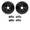 8502-13055 Drilled/Slotted Brake Rotors w/5000 Advanced Brake Pads Kit [Black], Fits Select Subaru, Position: Front - image 1